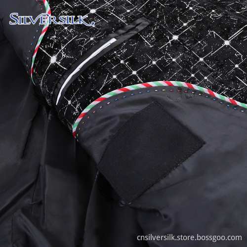 Velvet Print Dress Jacket Shawl Lapel Man Blazer